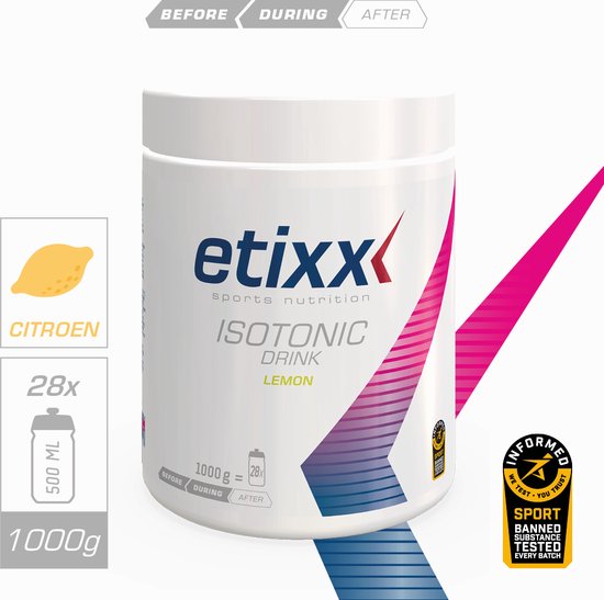 Etixx Isotonic Drink - Sports Nutrition - Sportdrank - 1000 gram - Limoen - 2:1 Glucose:Fructose - Neutrale PH - Extra Natrium van Etixx — afbeelding 4