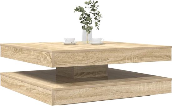 vidaXL Salontafel 360 graden draaibaar 70x70x34,5 cm