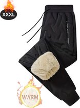TMEOG Trainingsbroek voor heren, winter, sweatbroek, katoen, thermobroek, fleecebroek, sportbroek voor thuis, joggen, met trekkoord en ritszak, donkergrijs (met manchetten), XS