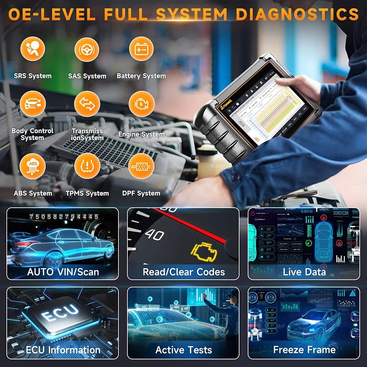 Foxwell - OBD2-scanner - Diagnosecomputer - Slimme diagnosetool - Foutverwijdering - Bidirectionele test - IMMO A/F-aanpassing - IMMO 30+ reset - ECU-codering thumbnail 2