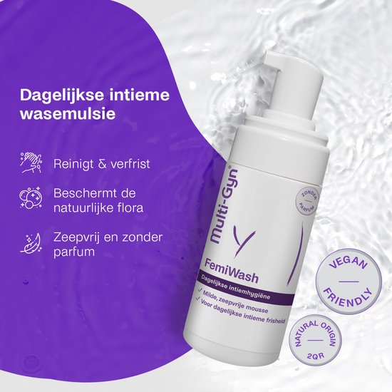 Multi-Gyn FemiWash Mousse 100 ml - Vaginale verzorging voor dagelijkse Intieme Hygiene, mild en zeepvrij voor een optimale Vaginale gezondheid, geschikt voor gevoelige huid