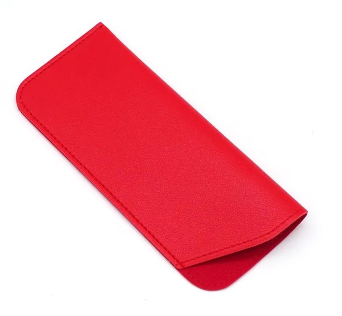 Actie4you® - Brillenetui - Brillenzakje - Brillenkoker - Brillendoos - Brillenhoes - 17,5 x 7,5 cm - Kunstleer – Rood