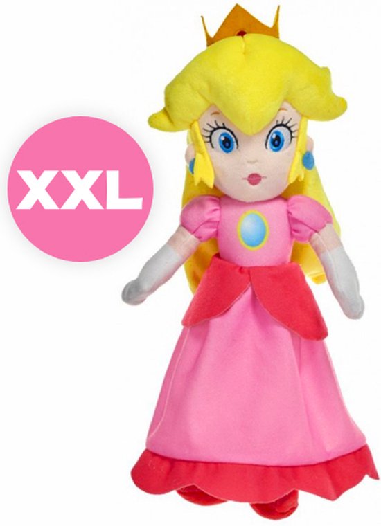 Peach - Super Mario Pluche Knuffel Prinses XXL 100 cm - Nintendo XL Plush Toy - Extra groot speelgoed knuffels voor kinderen jongens meisjes - Enorm Grote Mario, Luigi, Peach, Toad, Donkey Kong, Bowser, Yoshi