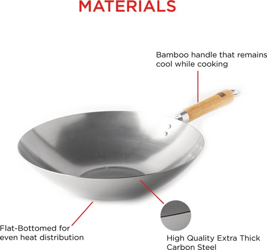 Myland ** 30cm/1.5mm Heavy Duty Iron Wok - CHEF's DEPOT - View #10