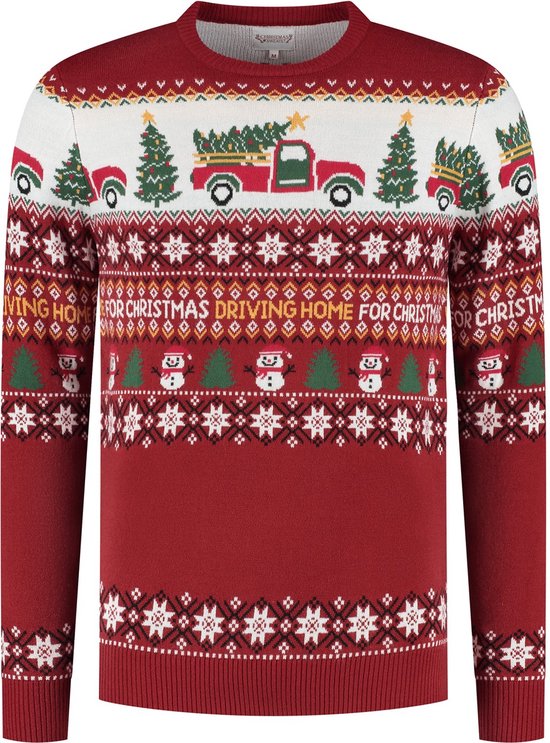 Foute Kersttrui Dames & Heren - Christmas Sweater "Driving Home for Christmas" Maat XS