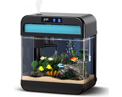 AquaImpact Zelfreinigend Aquarium 13 L – Set met 3-in-1 Pomp, Filter, LED‑verlichting & Luchtbevochtiger - Modern Design