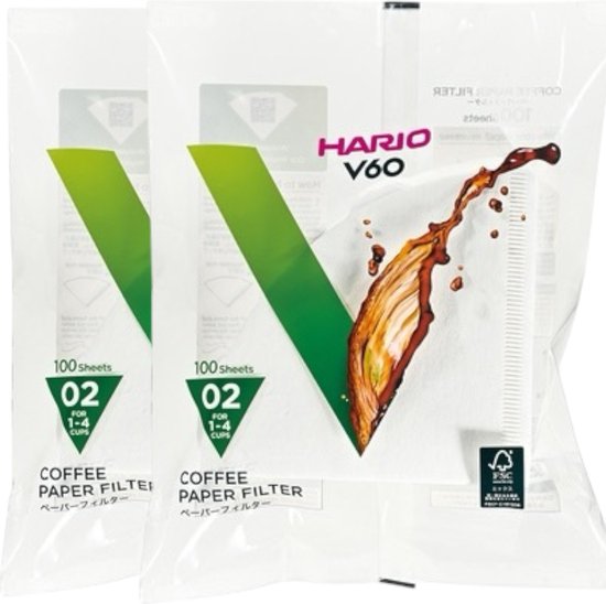 Filtres à café Hario V60 02 - Wit (100 pièces) 2-Pack