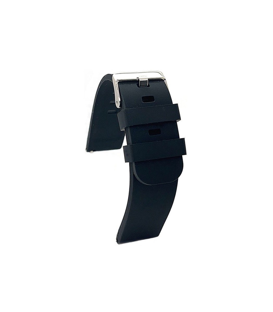 siliconen-horlogeband-22 mm-zwart-soepel-stevig-22mm