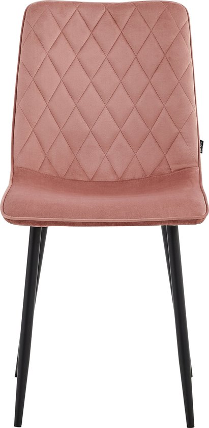 Colenis® - Chaises de salle à manger Elise - Lot de 6 - Rose - Velours - Industriel