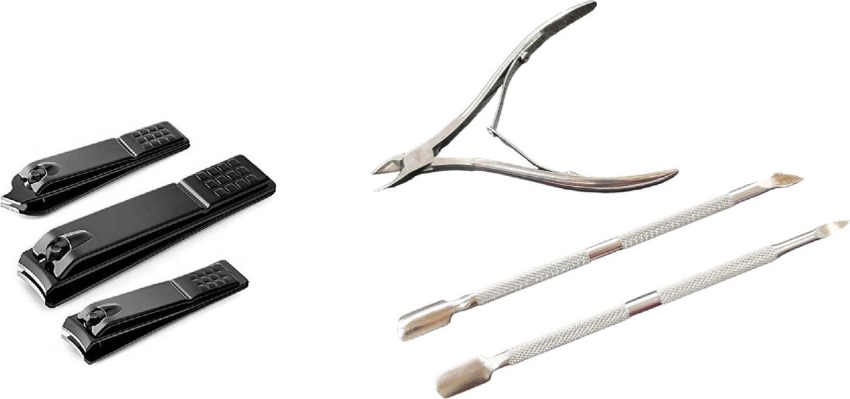 Goedkoopste Set van 3 Zwarte Nagelknippers - Tegen Kalknagel - Teennagelknipper - Nagelschaar - Nageltang professionele Nagelriem verzorgings Knipper set