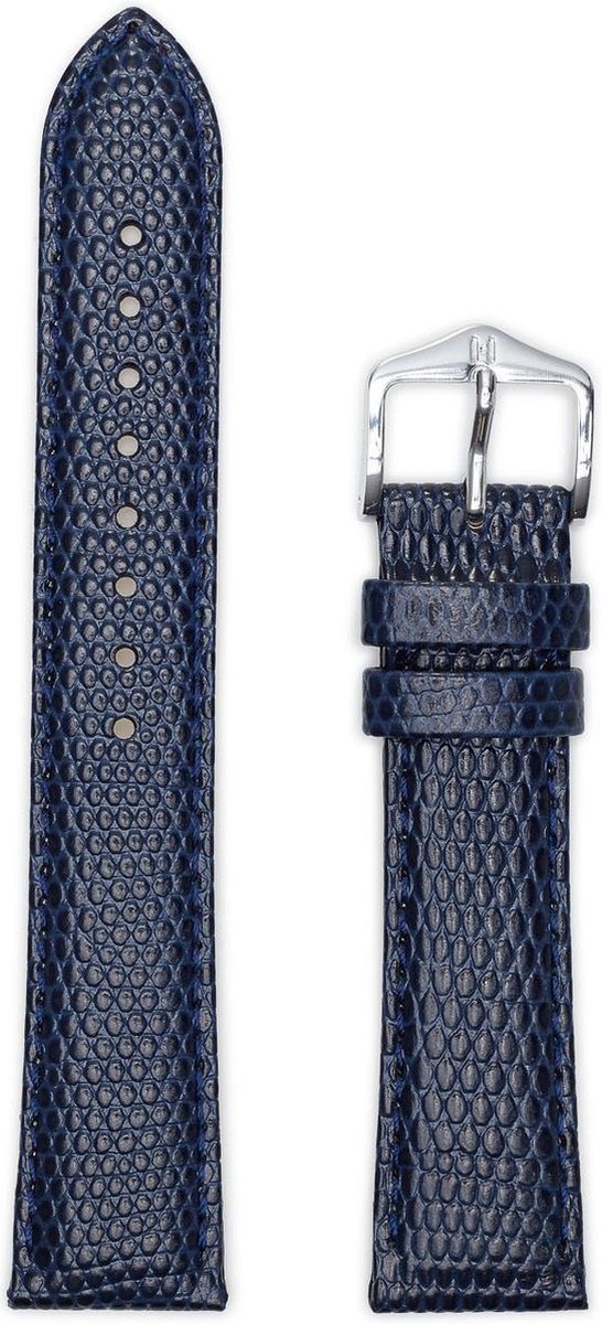Hirsh Horlogeband - Rainbow Donkerblauw - Leer - 10 mm