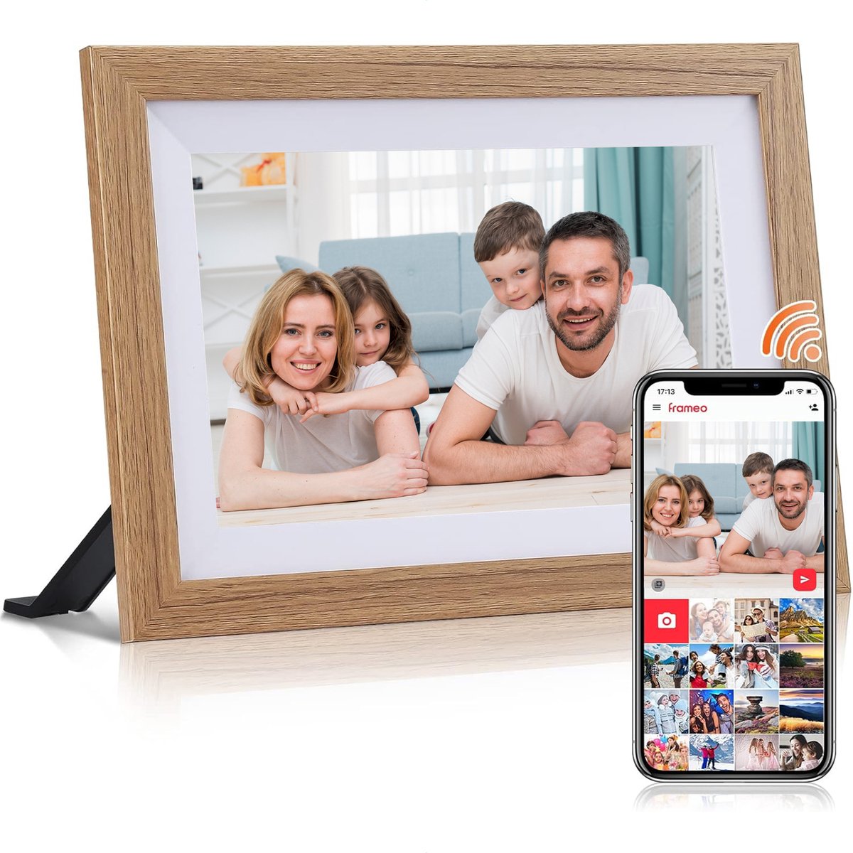 Digitale Fotolijst met WiFi - Frameo App - 10.1 Inch HD+ IPS - Digitale - €59,95