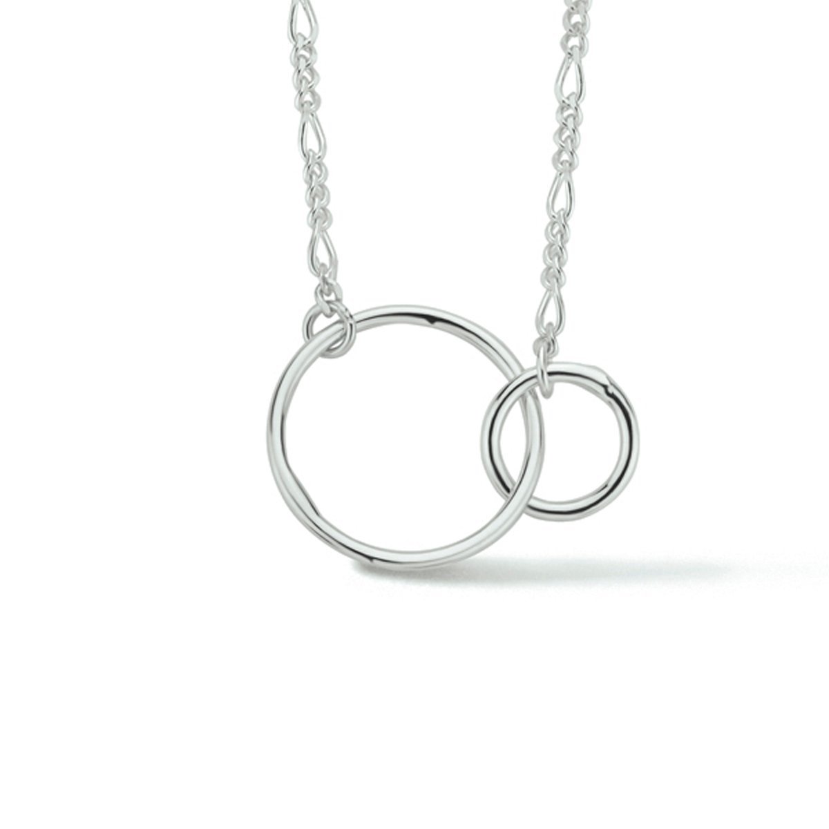 collier rondjes 41 + 4 cm zilver gerhodineerd