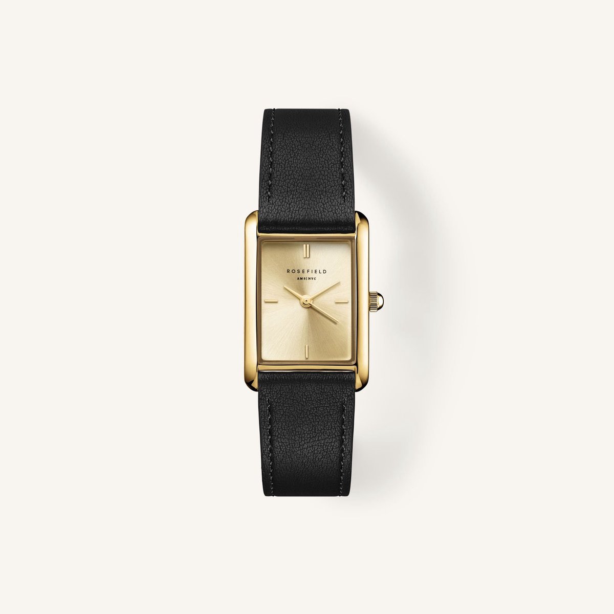 Zwart Rosefield heirloom horloge met gouden wijzerplaat | Zwart goud | 23,5 x 30,6 mm | Rosefield