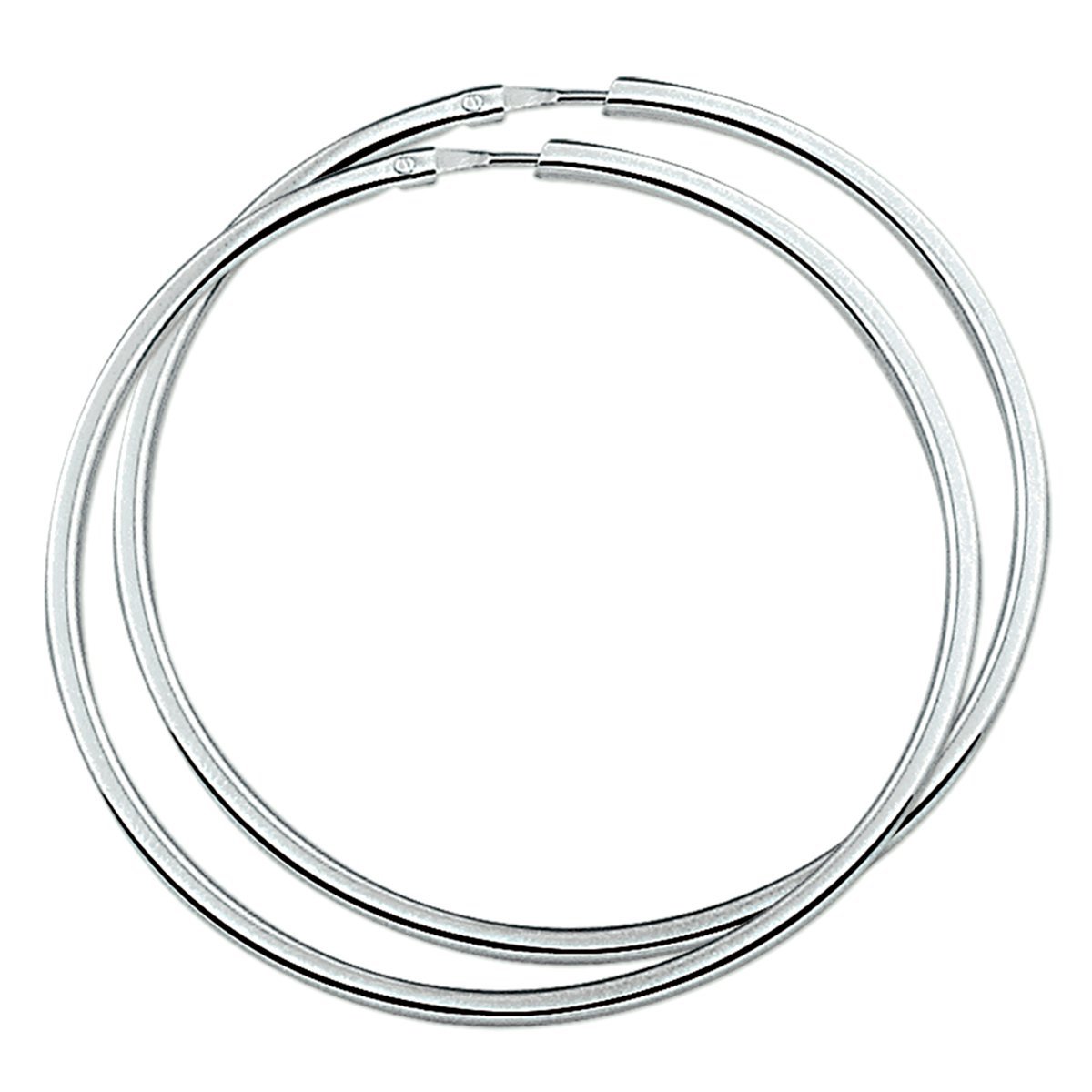 TFT Oorring Vierkante Buis Zilver Gerhodineerd Glanzend 2 mm x 48 mm
