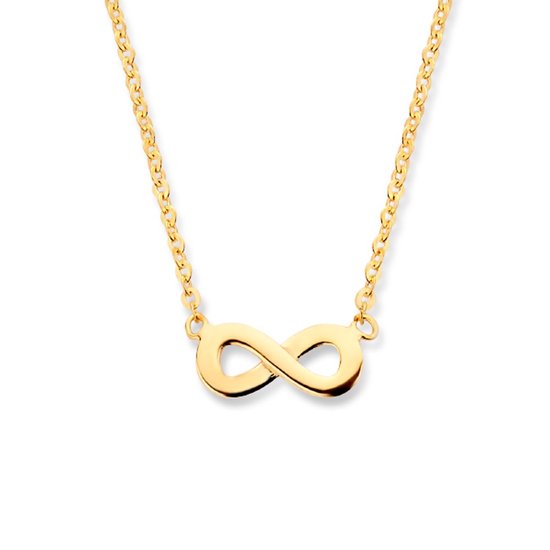 Collier maillons en or jaune avec plaque infini