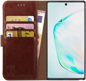 Rosso Element Book Case Wallet Hoesje Geschikt voor Samsung Galaxy Note 10 | Portemonnee | 3 Pasjes | Magneetsluiting | Stand Functie | Bruin