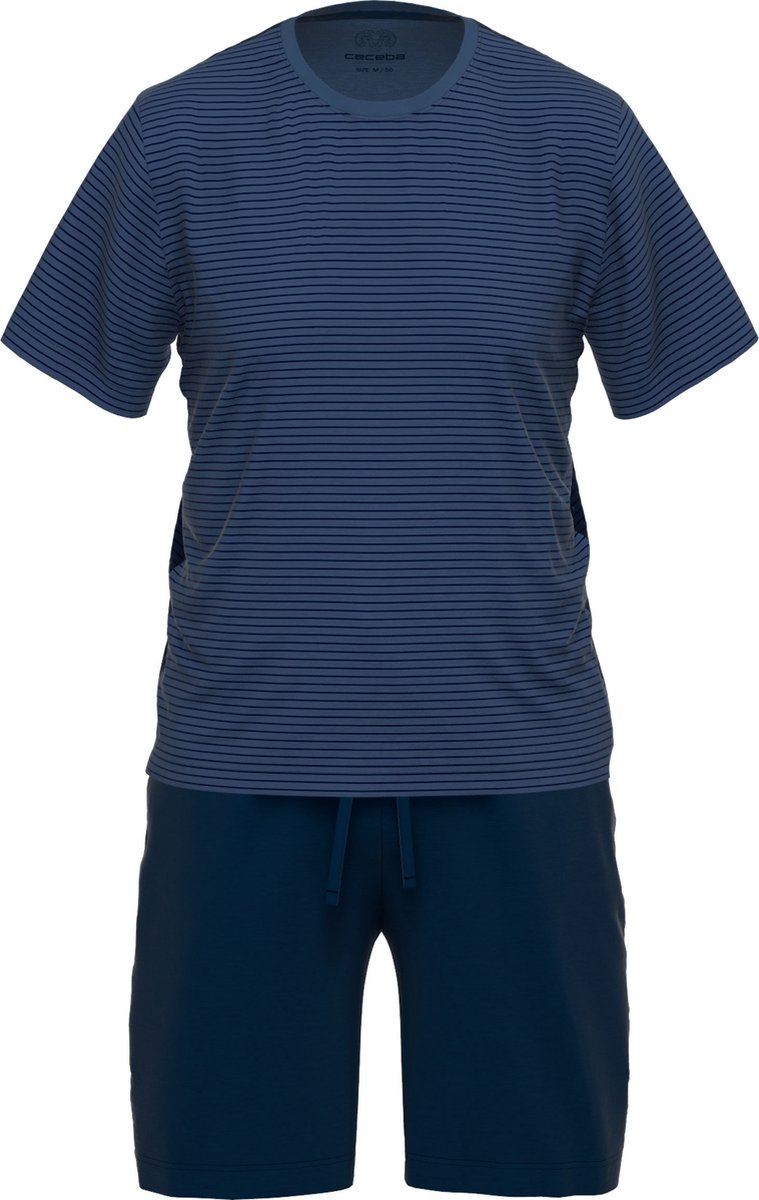 Ceceba Bamboo Heren Shortama - Blauw - Gestreept