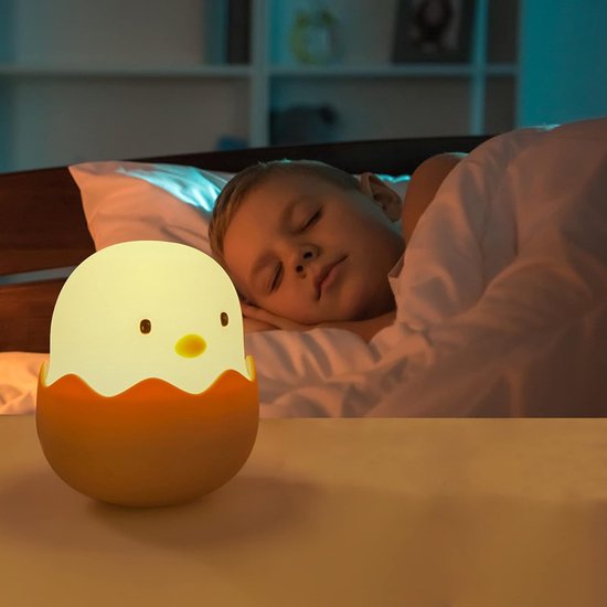 Kuiken Nachtlampje-Nachtlampje-Nachtlampje Baby-Leuk Kuiken-Nachtlampje-Babykamer-Siliconen Aanraaksensor-Oplaadbaar-Dimbaar van Merkloos — afbeelding 3