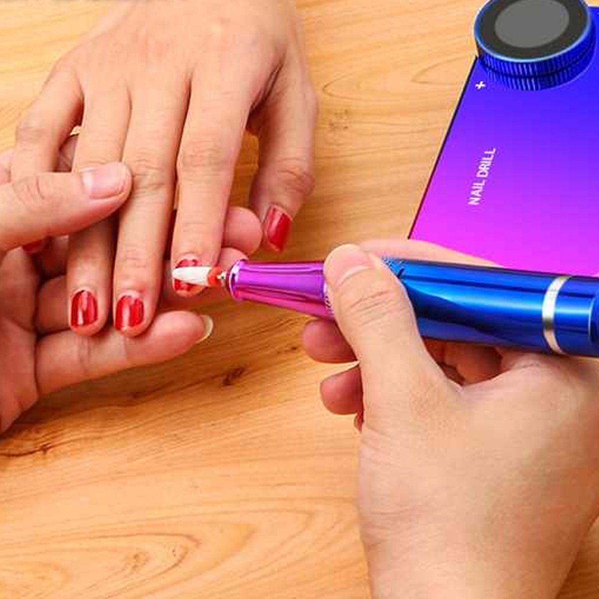 2-in-1 Draadloze Elektrische Nagelvijl & Powerbank – Professionele Manicure Pedicure Set - 35.000 RPM - USB-C & USB Oplader - Gradiëntkleur - Draagbaar & Oplaadbaar – foto 5