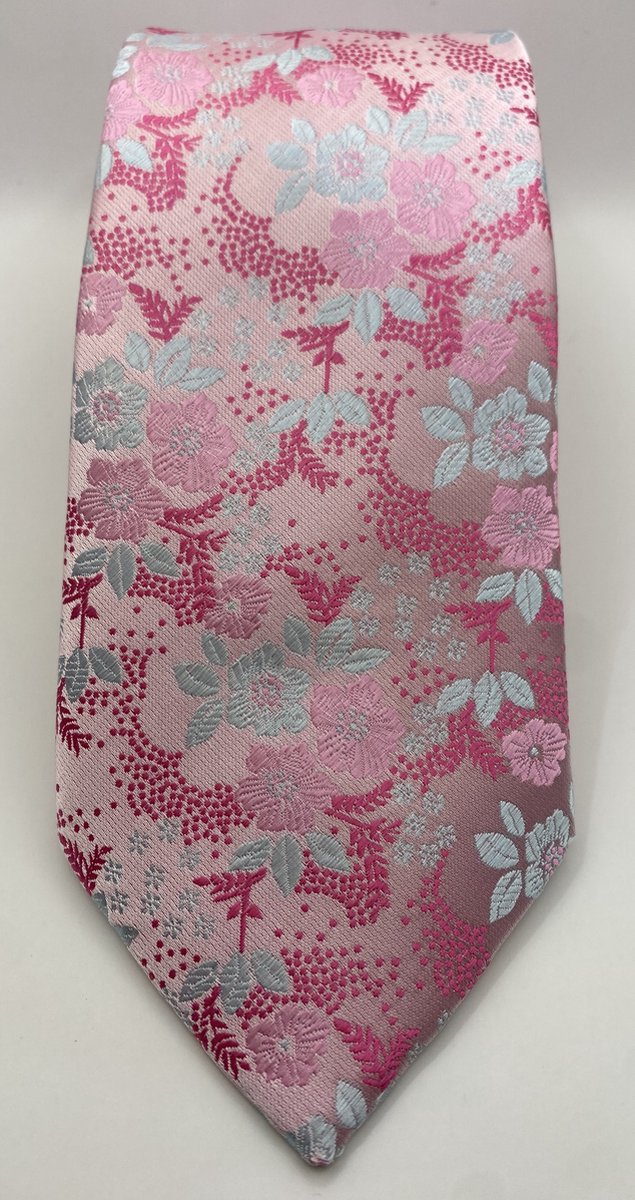 QTie - Luxe paars roze stropdas Shanghai – Zeer compleet – 80 mm breed – prachtige zijdeglans