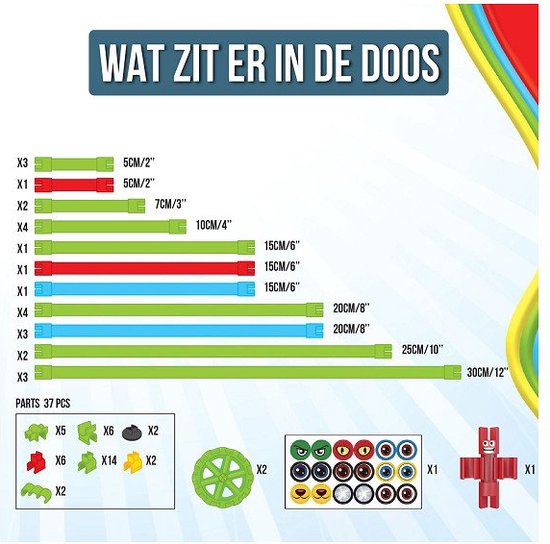 Spaghetteez - Twist-A-Saurus Rex - Flexibele Bouwstaafjes - Speelgoed 5,6,7,8 Jaar Jongens en Meisjes- Constructie Speelgoed- Montessori Speelgoed- Educatief Speelgoed