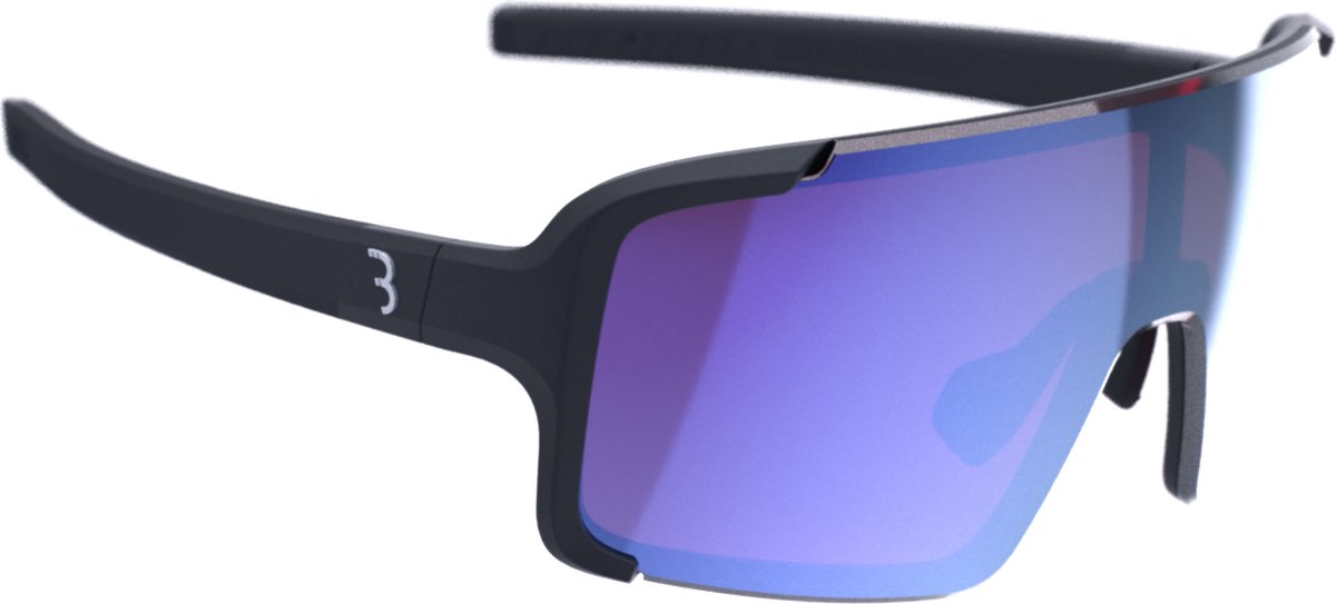 BBB Cycling Chester FLUX Fietsbril Heren en Dames - Hoog Contrast Sportbril - Wielrenbril Met FLUX Lens - Anti-Condens - Glanzend Zwart Blauw - BSG-74