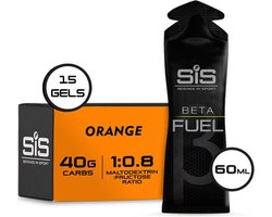 Science in Sport - SIS Beta Fuel - Dual Source energy gel - Orange smaak - 1 : 0,8 Maltodextrine Fructose verhouding - 40 gram koolhydraten per gel - 15 x 60ml