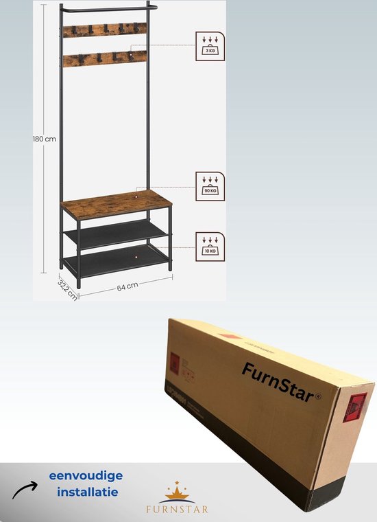 Moderne Kapstok, Staande Kapstok, Entree Schoenenrek en Kleerhanger, Halboom met Schoenenbank, Metalen Kledingstuk Hangende Opbergplankhanger voor Slaapkamer, Hal, Kantoor(80 cm 4 lagen zwart Moderne Kapstok, Staande Kapstok, Entree Schoenenrek en Kleerhanger, Halboom met Schoenenbank, Metalen Kledingstuk Hangende Opbergplankhanger voor Slaapkamer, Hal, Kantoor(80 cm 4 lagen zwart