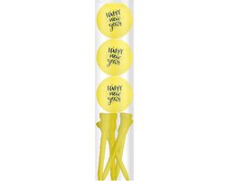 Golfballen Gift Set Happy New Year Geel Inclusief Tees