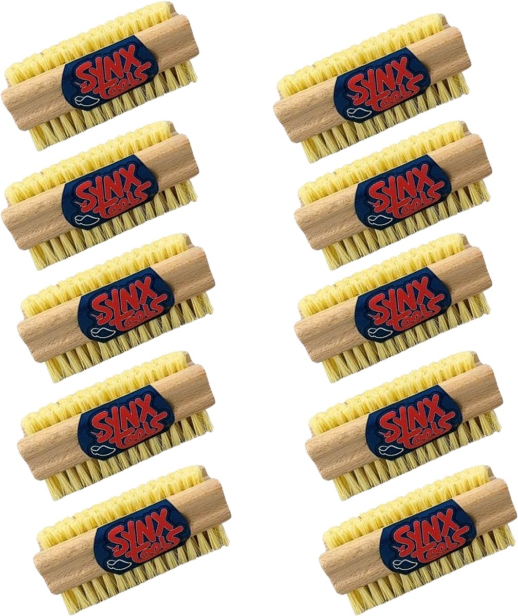 Goedkoopste Synx Tools Nagelborstel hout set van 10 stuks - schrobborstels - nagel borstel - schrobbezem - nagelborstel hout - Voordeelverpakking