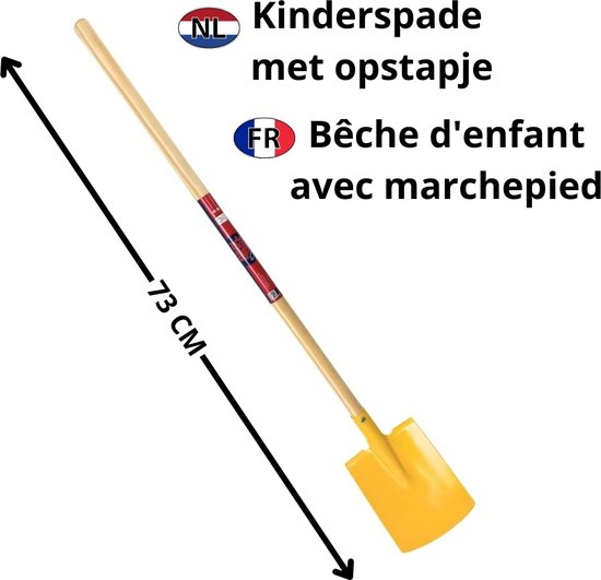Synx Tools Kinderspade met opstapje Geel - Kinderspade - schepjes - Bats / Spade - Buitenspeelgoed - Tuinierspeelgoed - Zandbakspeelgoed - Speelgoed - Schopje - Kinderen - Totale lengte 73cm van Synx Tools — afbeelding 2