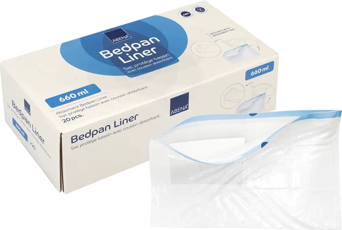 Goedkoopste ABENA Bedpan beschermzak - 20 stuks - Wegwerp - Bedpan beschermzakken met absorberende inlegger