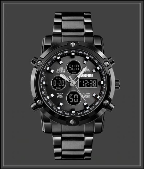 Montebello Armband Klaas Black - Leer - Stud Fleur de Lis - 20mm - 20cm