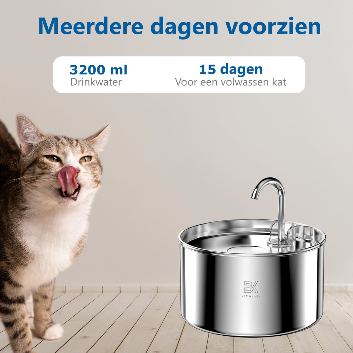 Bowkam Drinkfontein kat - Waterfontein voor hond en kat thumbnail 3