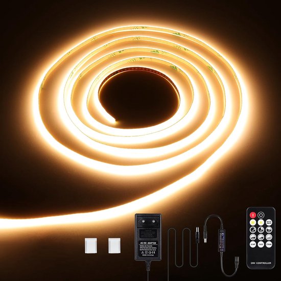 COB ledstrip 3000 K Dimbaar 2 M Warmwit 768 Leds Bol cob-ledstrip-3000-k-dimbaar-2-m-warmwit-768-leds-bol