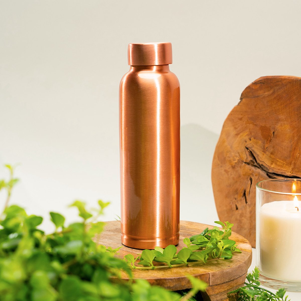 Puur Koperen Waterfles Glad - 1 liter