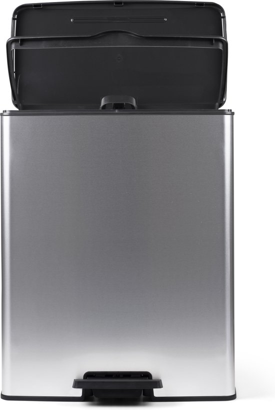 Prullenbak Curver Decobin - 65L - Rectangulaire - Gris Métallisé - Plastique Recyclé