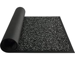 Droogloopmat & Schoonloopmat - 90x60 cm - Deurmat voor binnen en buiten - Antislip - Zwart