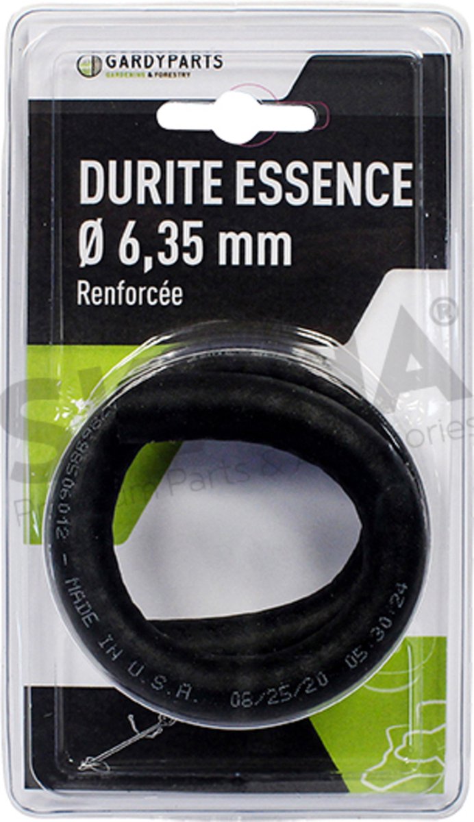 GardyParts - Brandstofslang versterkt, L: 30cm, Ø: ext: 12,7mm, Ø int: 6,35mm. (in blister).