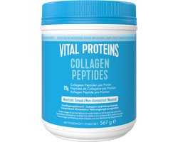 Vital Proteins - 10 tot 20 gram Peptiden Rundercollageen - Gehydrolyseerd - Neutrale Smaak - Type I en III - Suikervrij - 567 Gram