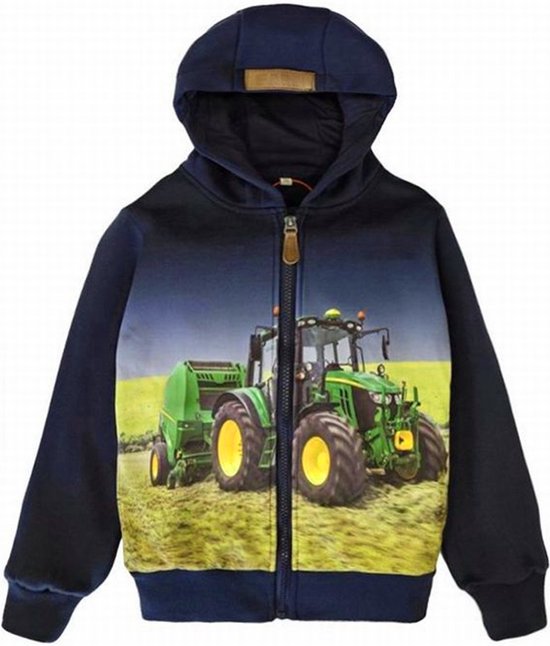 Gilet Kinder John Deere tracteur sweat gilet couleur bleu Sweat à capuche taille 110/116 Heel sympa !