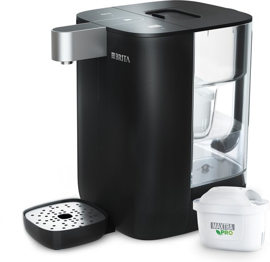 BRITA Cube waterdispenser en theemachine voor thuis - Zwart - Maak perfecte thee dankzij verschillende instellingen voor temperatuur en volume - UV-C Technologie - incl. Maxtra Pro Kalk Expert Filter