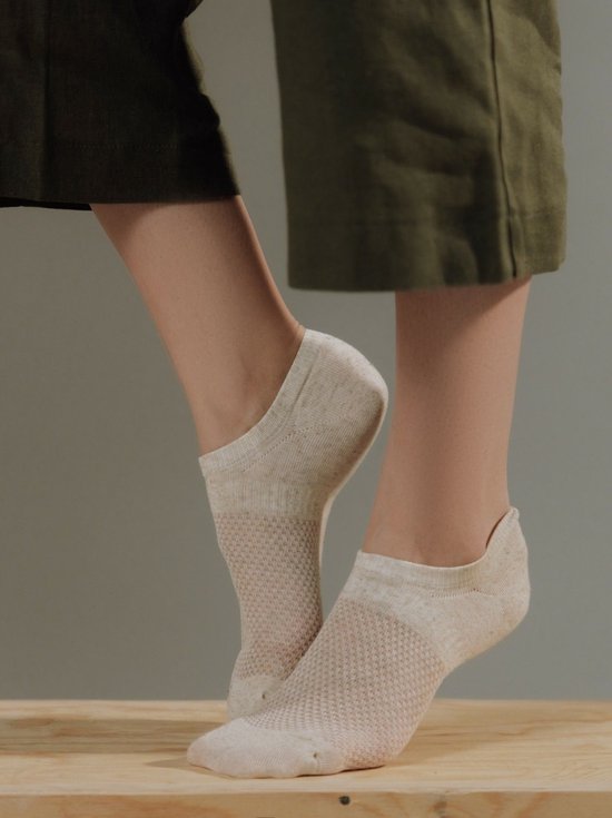 2 paires de Chaussettes Active Ajour en Lin - Respirantes et Confortables - beige - taille 38-39