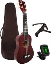 Finesse Ukelele - Starterset - 21" - Ukulele - Kind - Muziekinstrument - Bordeaux