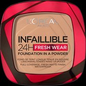 L’Oréal Paris Infaillible 24h Fresh Wear Foundation in a Powder - poeder - foundation en poeder in één - 24 uur lang een natuurlijke, egale en matte finish - geeft niet af - 245 Golden Honey - 9 gr.