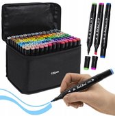 120 stuks - Professionele alcohol markers - Dubbelzijdige dual tip markers - alcohol stiften - markeerstiften