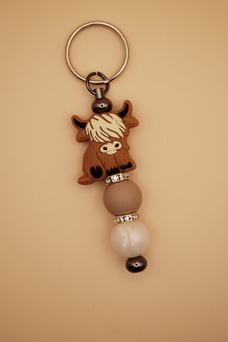 Sleutelhanger - Tashanger - Buffel - Bruin - Wit