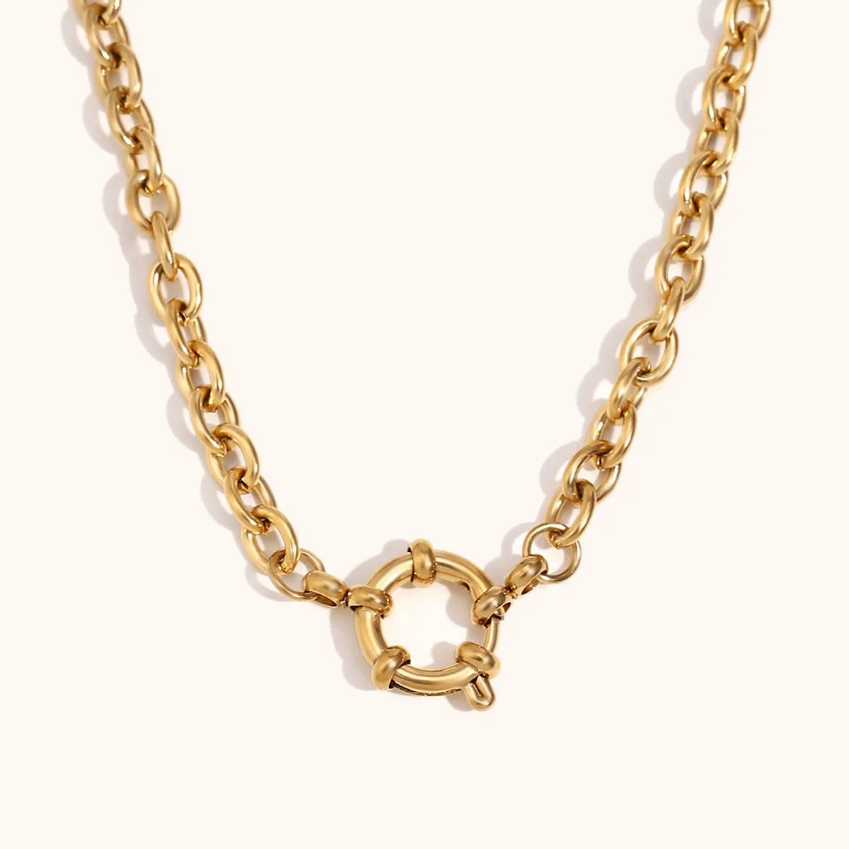JewelGalerie - Ketting-Schakel-Slot-Goud