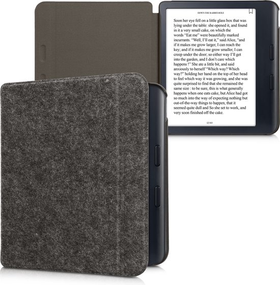kwmobile hoes geschikt voor Kobo Libra Colour - e-reader beschermhoes van vilt - donkergrijs van Merkloos — afbeelding 5